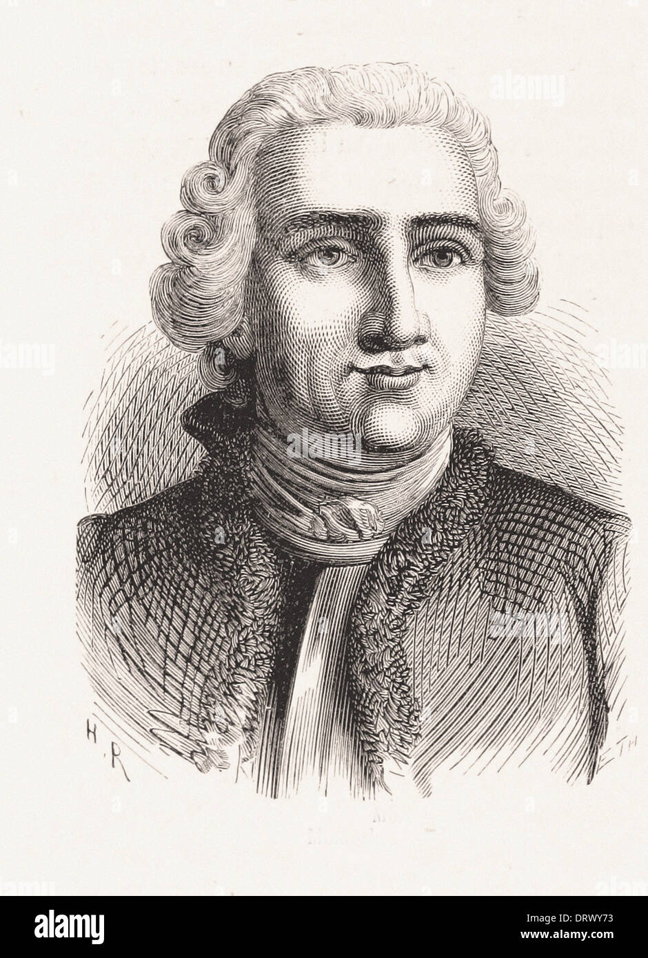 Portrait of Montcalm French engraving XIX th century Stock Photo Alamy