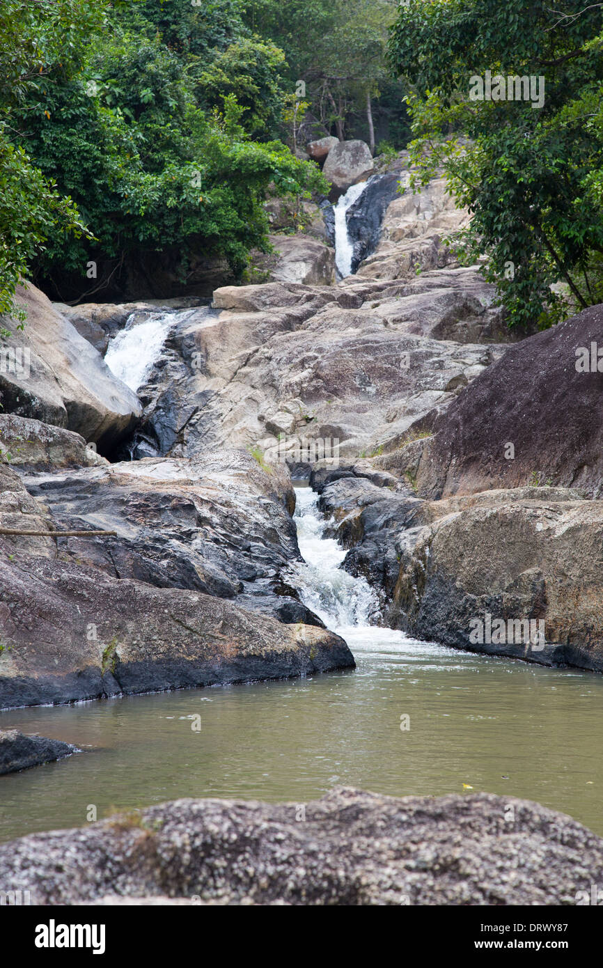 Nam Tok Than Sadet waterfall, Ko Pha Ngan island, Thailand Stock Photo