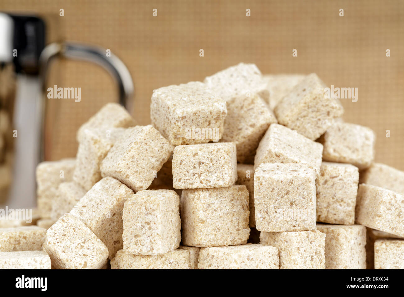 Pile of sugar cubes Stock Photo