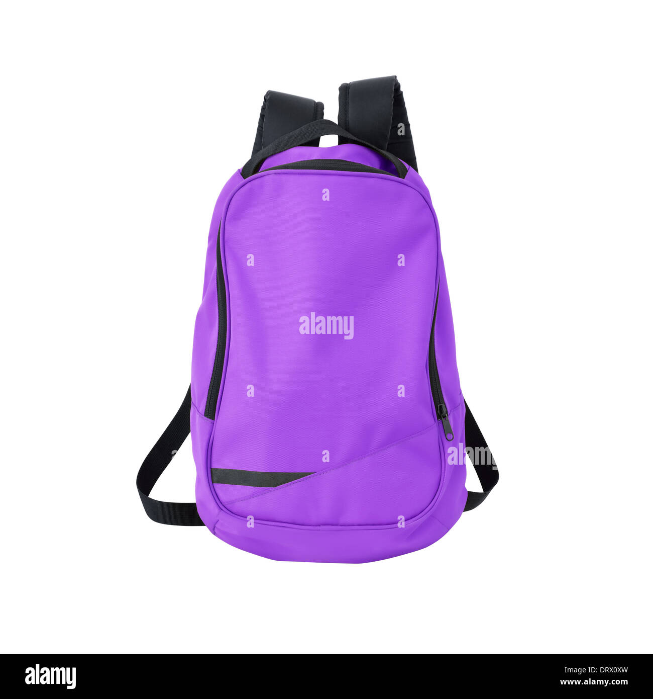 Purple backpack on white background w/ path. Back to school. Stock Photo