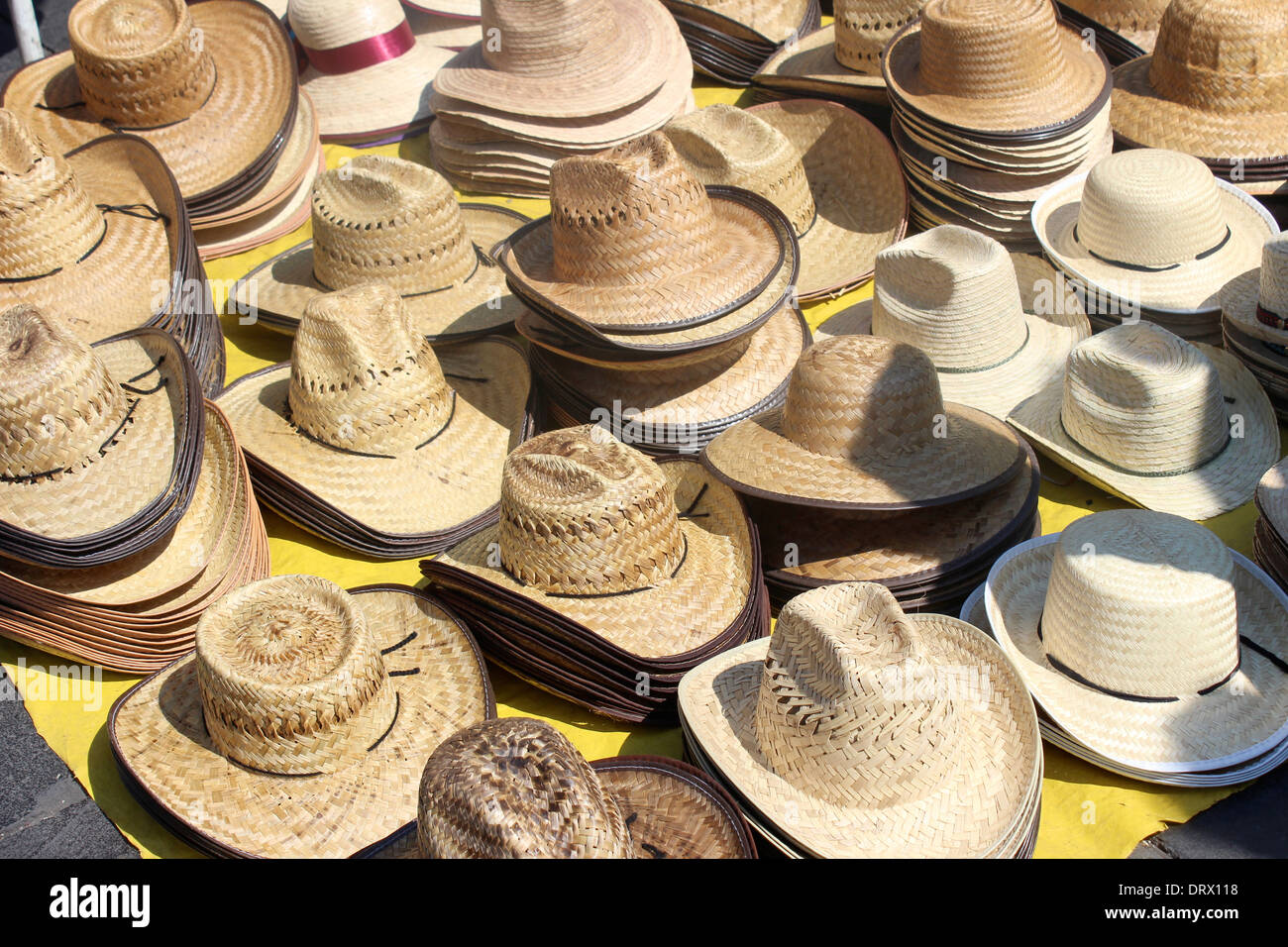 Straw hats, Mexico City, Mexico Stock Photo
