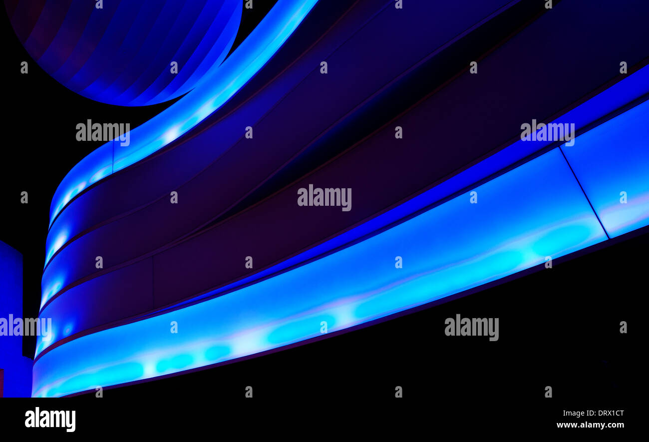 The Atlanta Aquarium at night with lights aglow Stock Photo Alamy