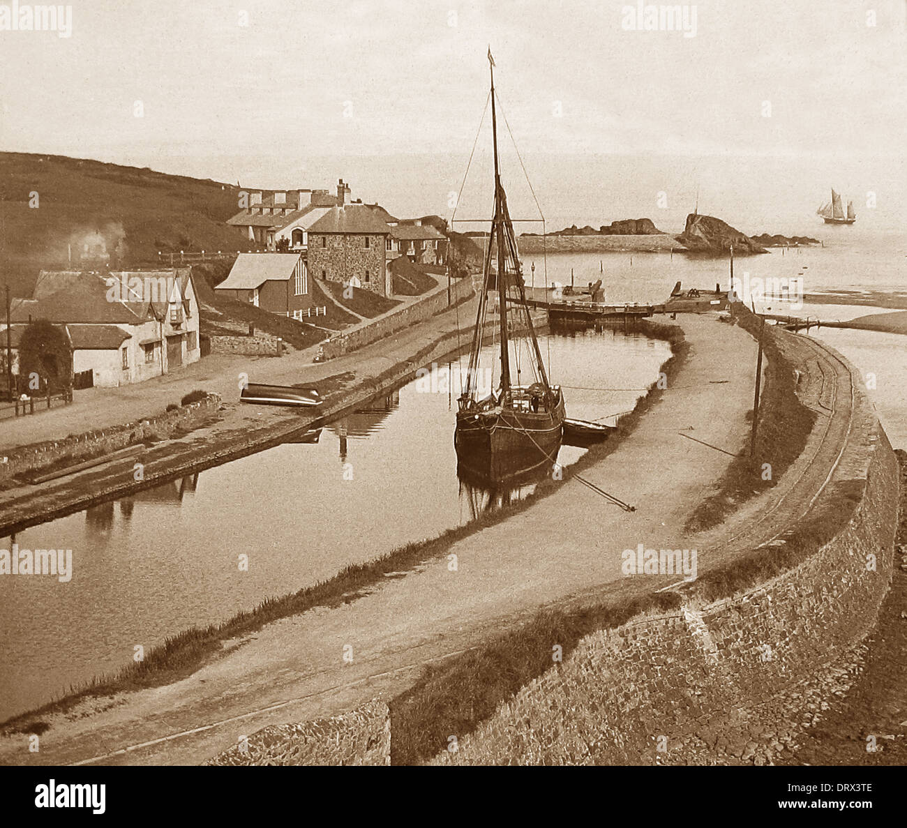 Bude Haven and the Canal Victorian period Stock Photo