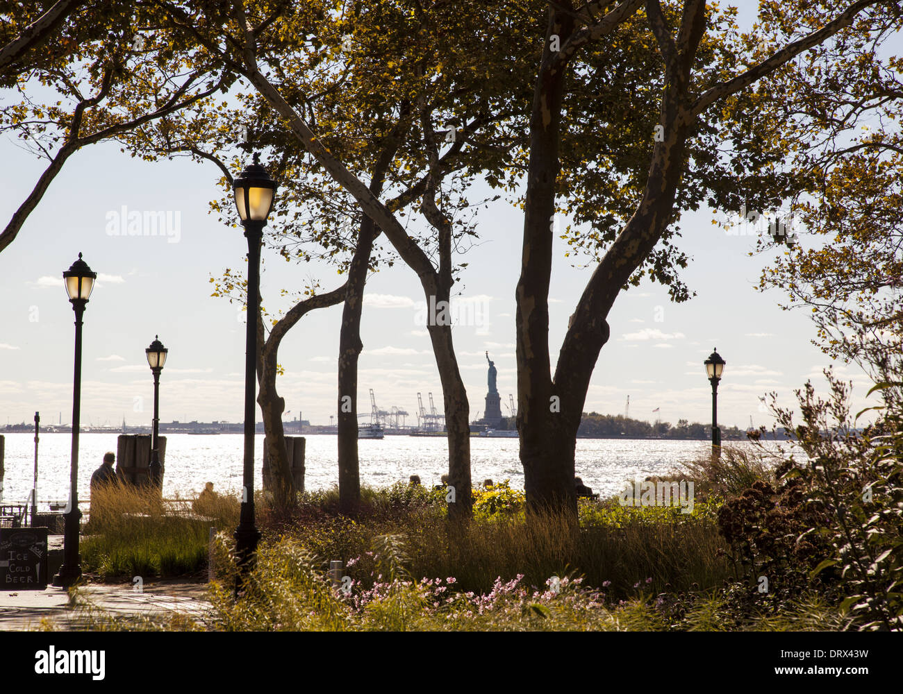 View of the Statue of Liberty from Battery Park in NYC Stock Photo Alamy