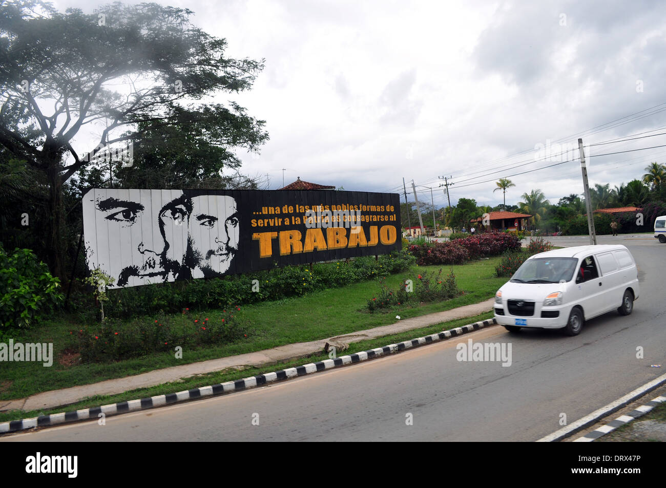 Havana, Cuba: slogan on the side of the Havana to Vijales highway. Stock Photo
