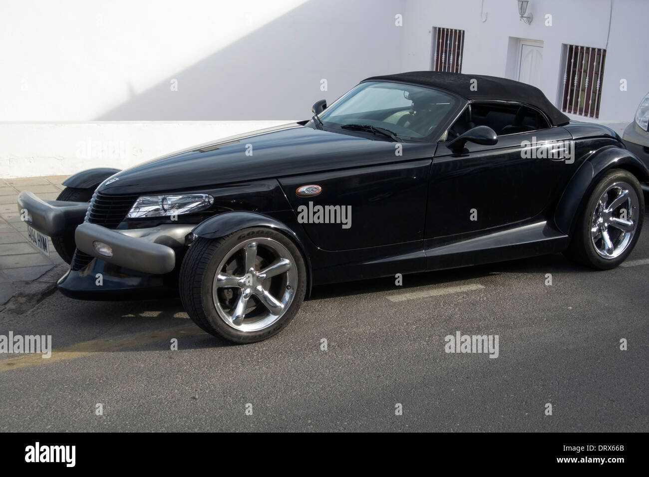 1999 Black Plymouth Prowler Retro Sports Car Stock Photo