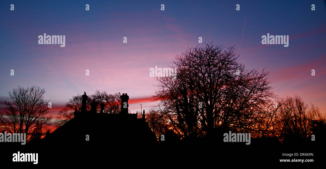 Early Morning Sun Rise, In Bedford, England, UK Stock Photo