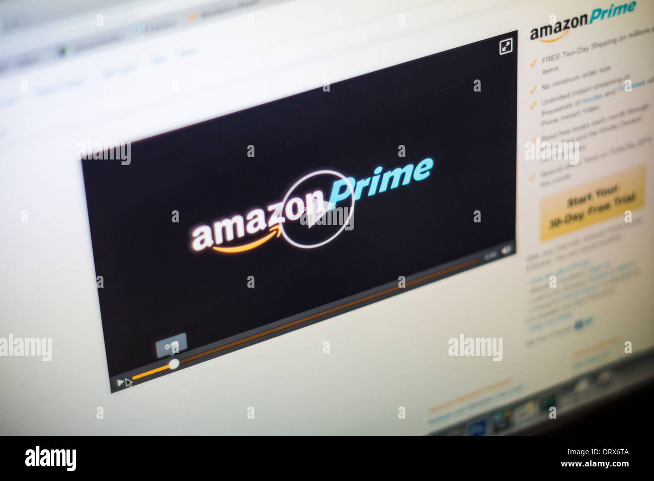 The Amazon Prime logo is seen on their website Stock Photo
