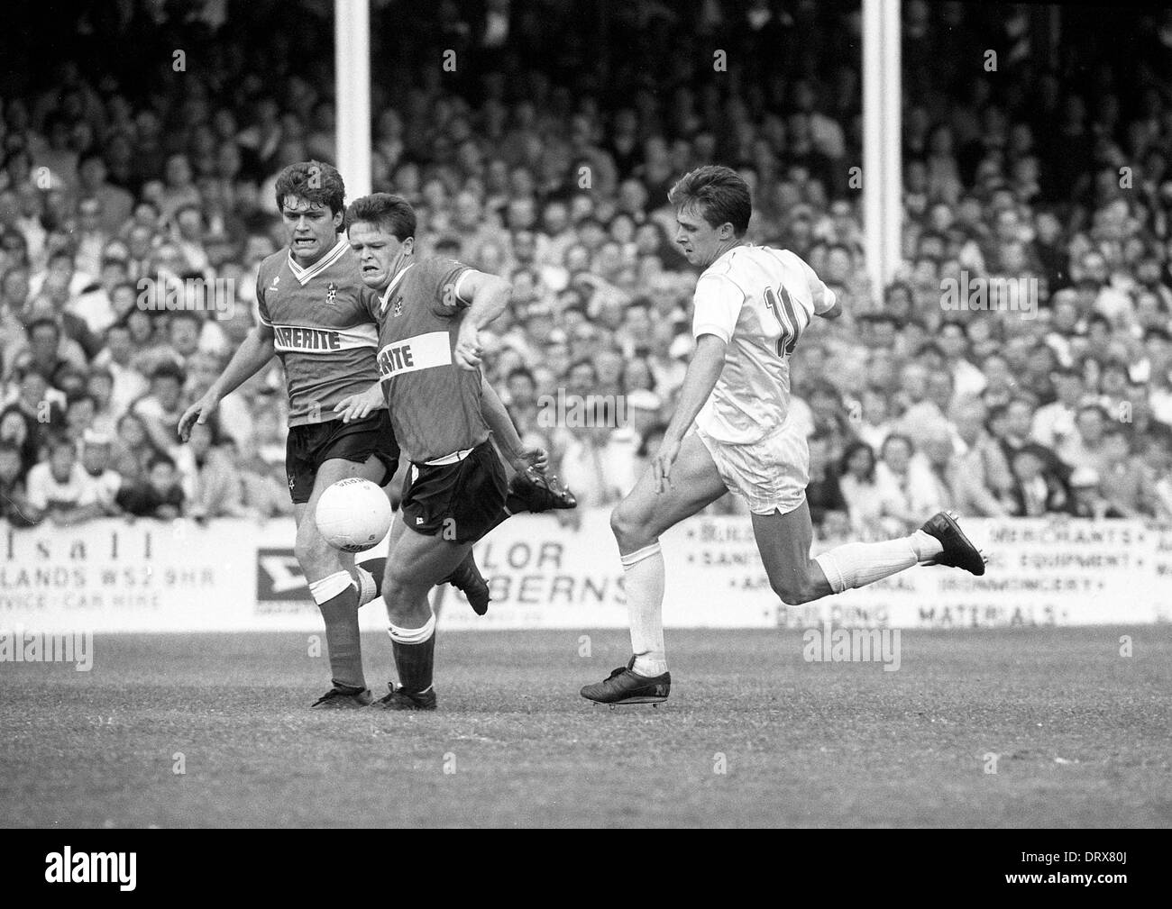 David Kelly with Rob Newman and John Pender Walsall v Bristol City football Play Off final 28 May 1988 Stock Photo