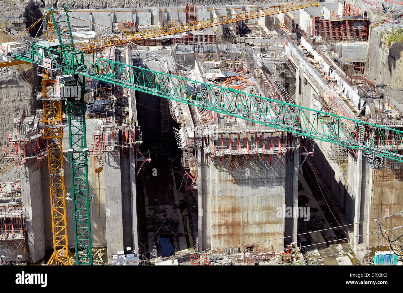 Panama canal extension Gatun locks Stock Photo
