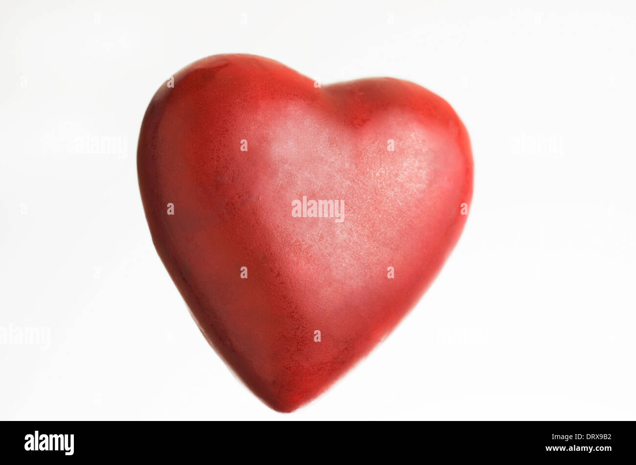Red heart floating with white background Stock Photo