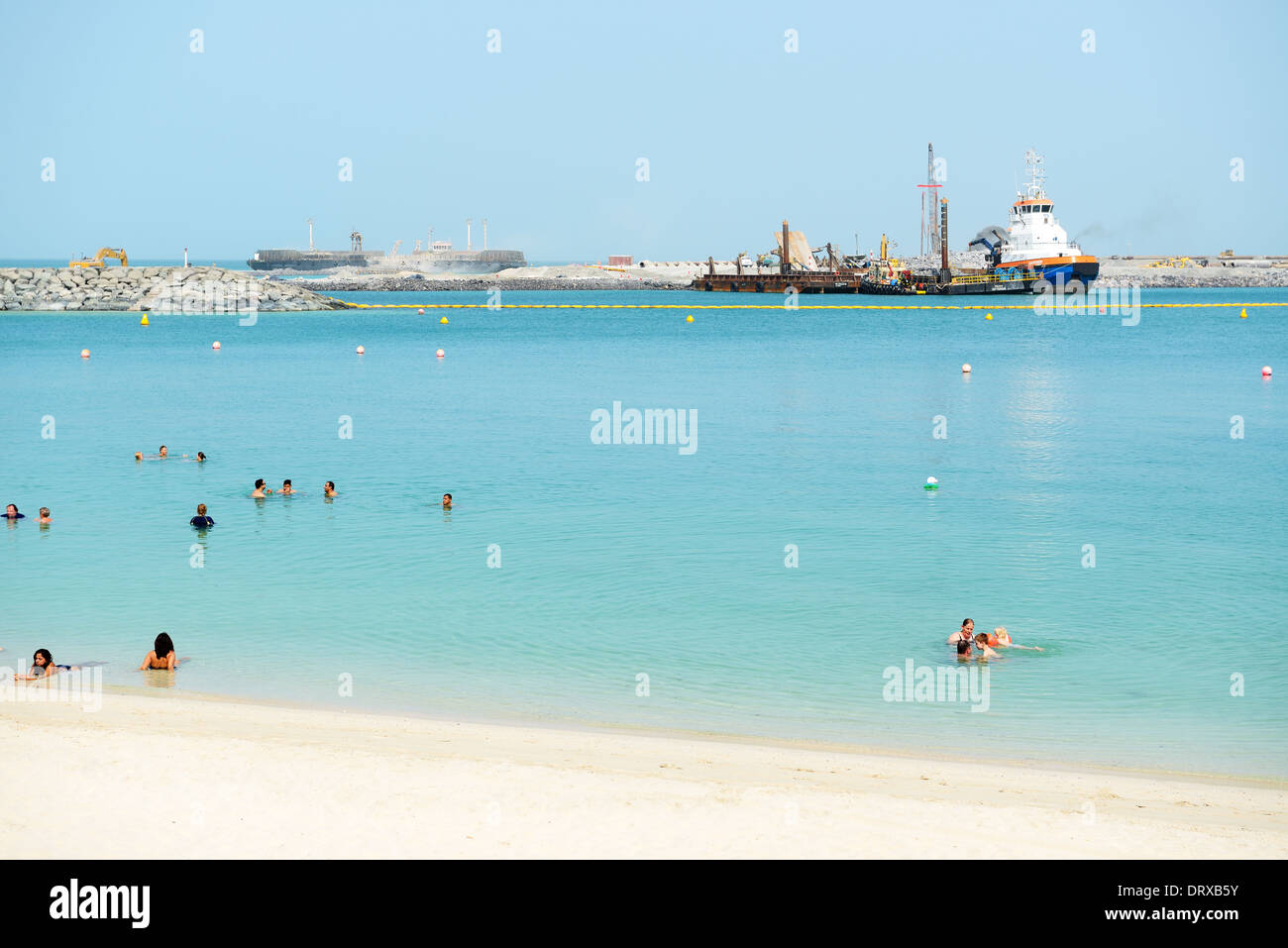 The construction of the US$1.63bn Bluewaters Island project where will be the 210-metre Dubai Eye Stock Photo