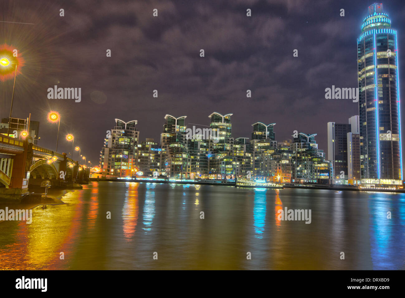 St Georges Wharf Tower HDR Stock Photo