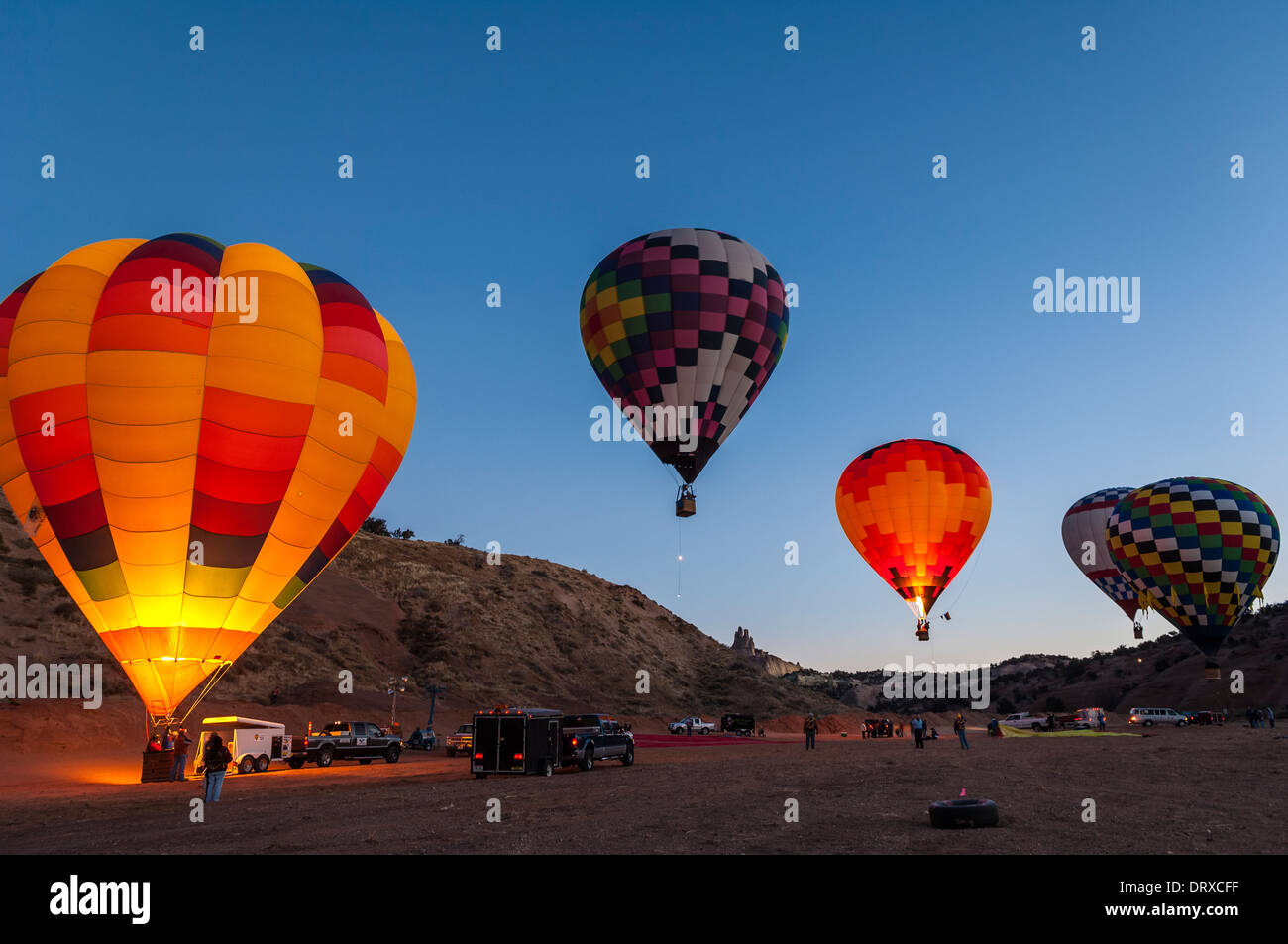 Hot air balloons at the annual Red Rock Balloon Festival, Gallup, New