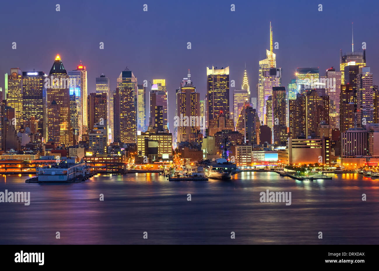 Manhattan at night Stock Photo