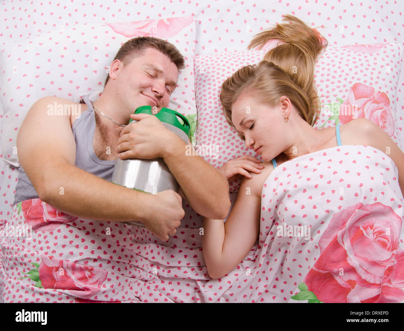 Boy girl sleeping in bed hires stock photography and images Alamy