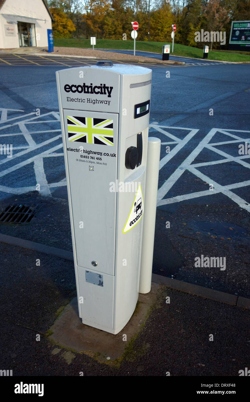 Ecotricity Electric vehicle charging points, M4, Membury Services, UK