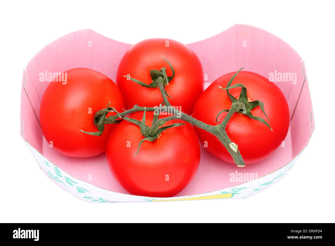 bunch of red tomatoes in a cardboard box Stock Photo - Alamy