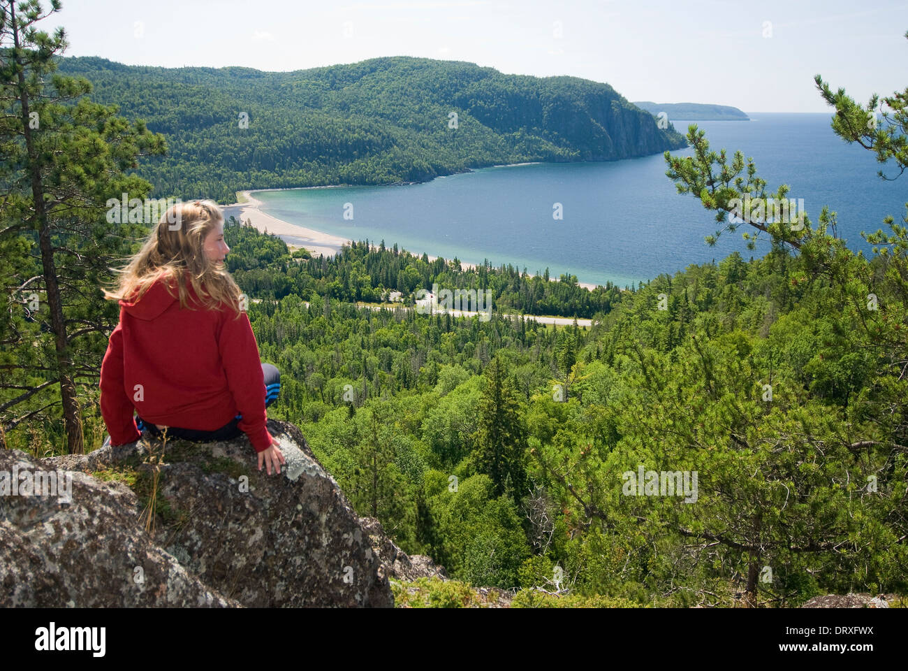 Girl Looking Over Rocks Rock overlook hi-res stock photography and images - Alamy