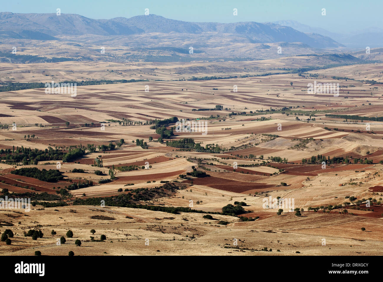Scenic view of agricultural fields Yalvaç Isparta Turkey Stock Photo