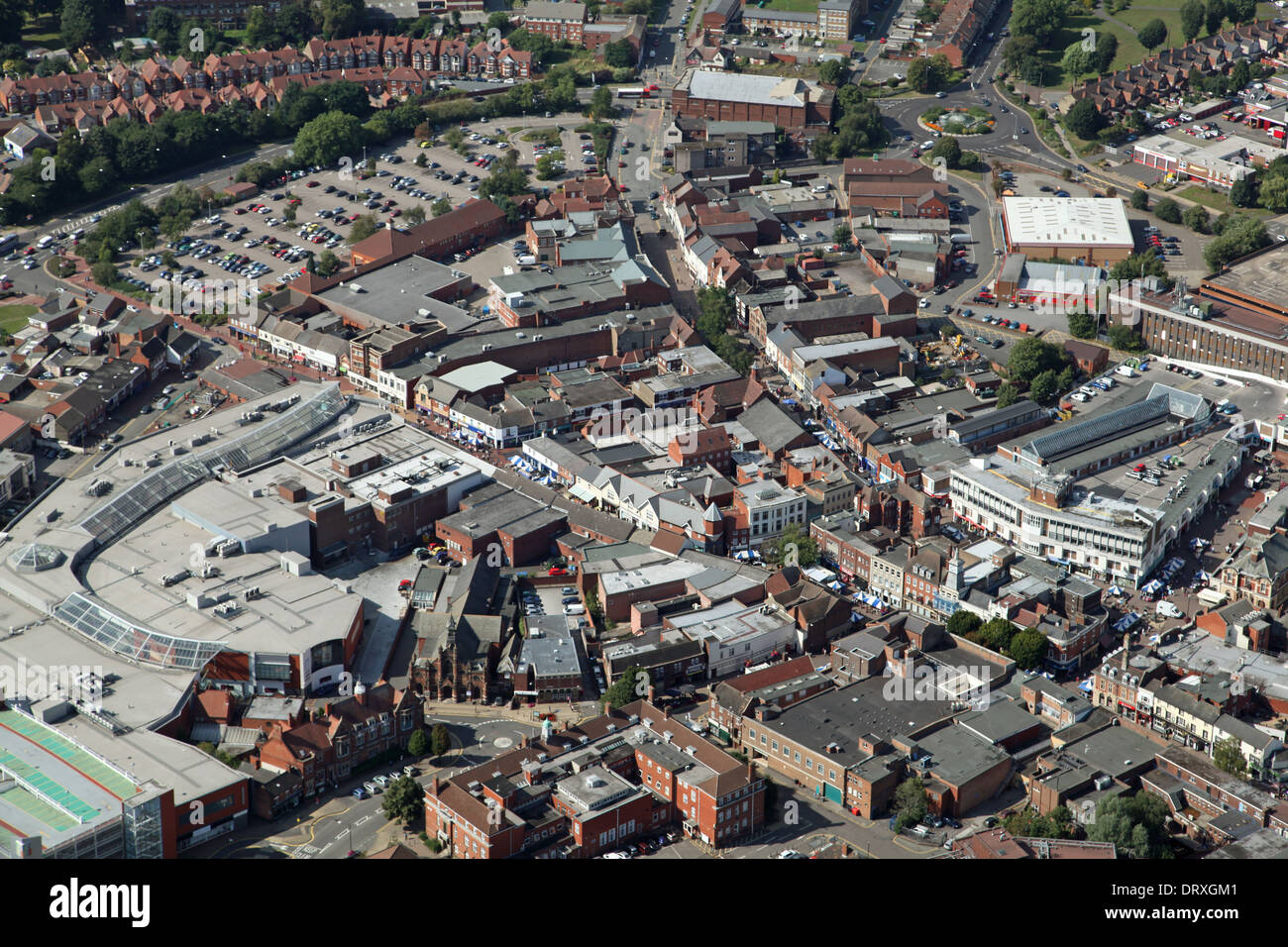 aerial view of Nuneaton town centre in Warwickshire Stock Photo Alamy