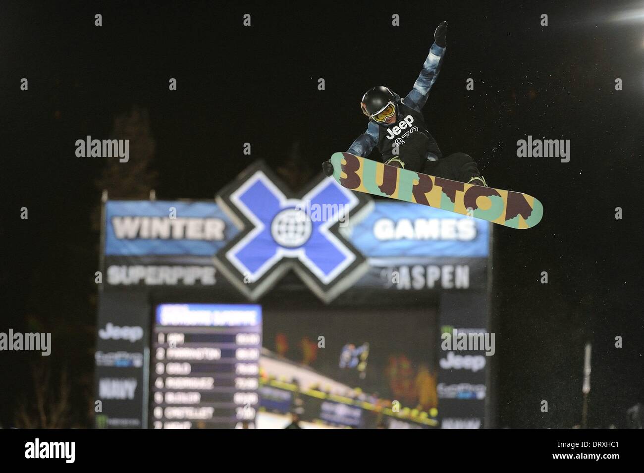 Aspen, Colorado, USA. 25th Jan, 2014. Kelly Clark (USA) Snowboarding : Winter X Games Women's Snowboard SuperPipe Final in Aspen, Colorado, United States . © Hiroyuki Sato/AFLO/Alamy Live News Stock Photo