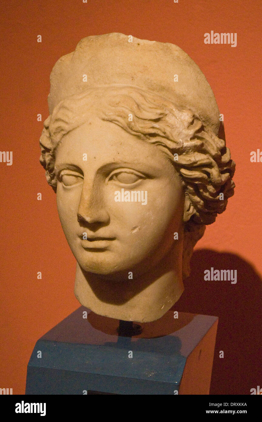 ASIA, Turkey, Antalya, Antalya Museum, marble head of a woman from Perge (2nd Century AD) Stock Photo