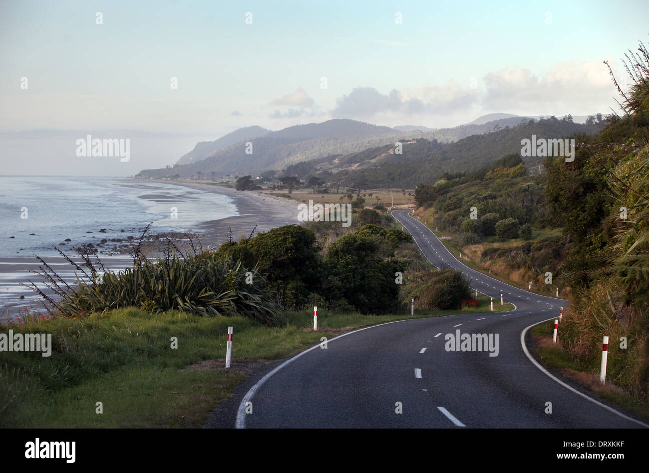 The road north towards Karamea from Granity New Zealand Stock Photo