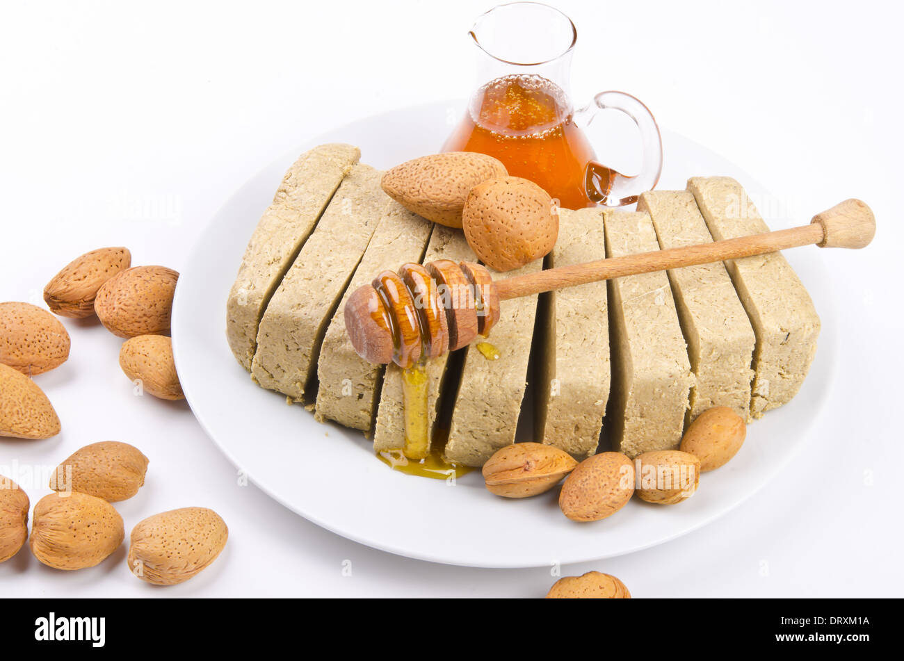 halva with honey Stock Photo Alamy