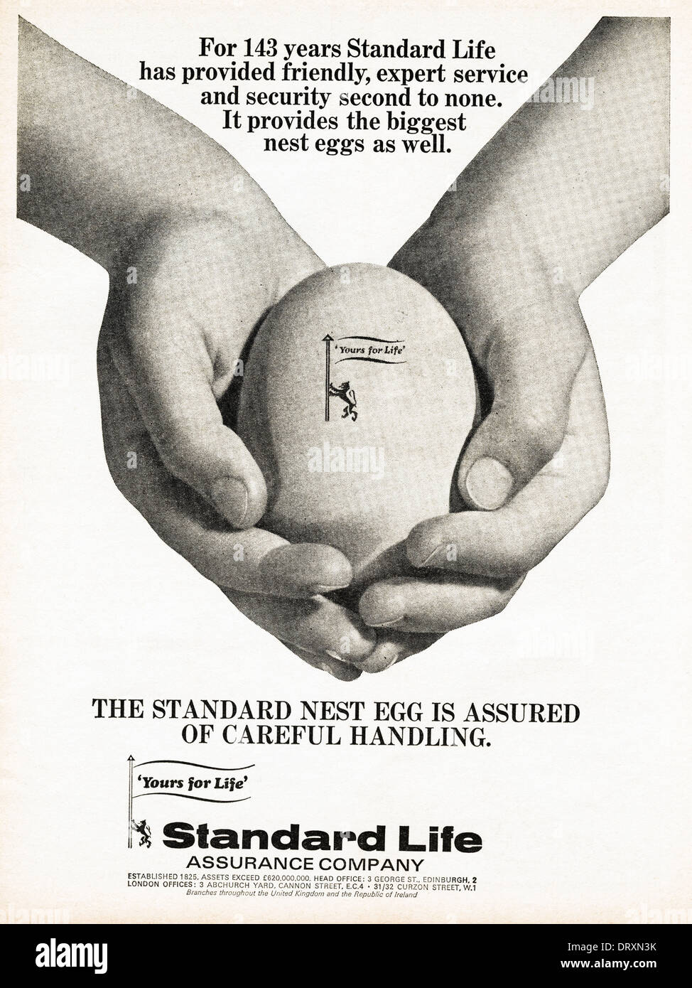 1960s magazine advertisement advertising STANDARD LIFE ASSURANCE