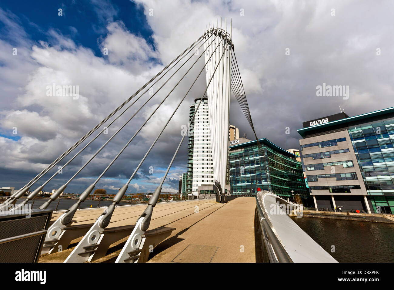 Asymmetric cable stayed swing bridge hires stock photography and