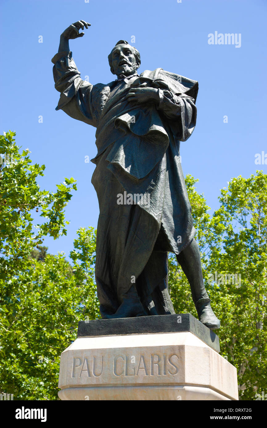 Spain, Catalonia, Barcelona, Bronze statue of the Catalan hero Pau Claris president of Catalonia who proclaimed Catalan Republic Stock Photo