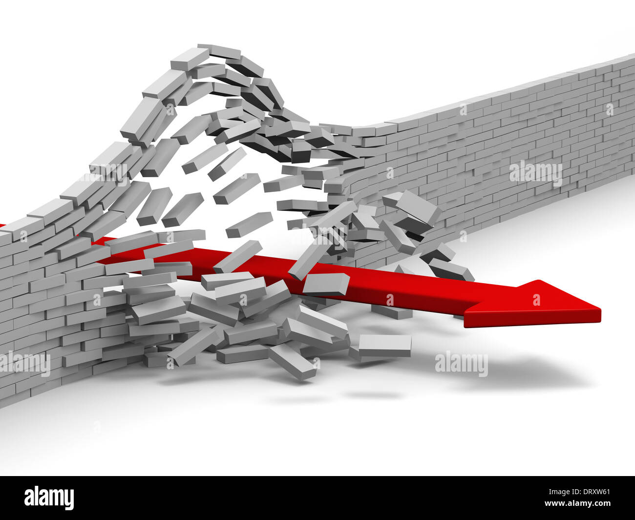Breaking Through Brick Wall High Resolution Stock Photography and
