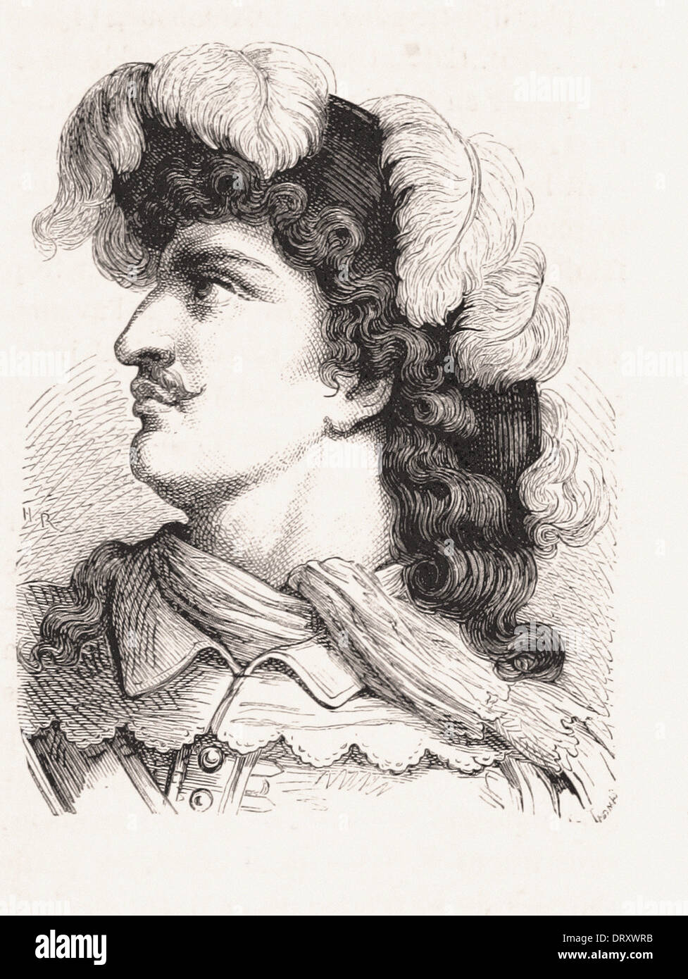 Portrait of Duguai-Trouin - French engraving XIX th century Stock Photo