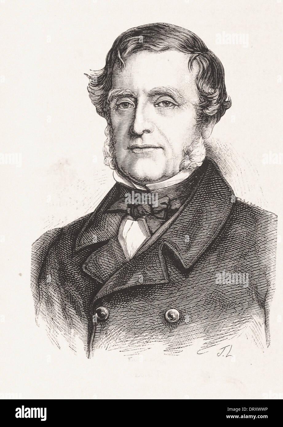 Portrait of Lord Raglan - French engraving XIX th century Stock Photo