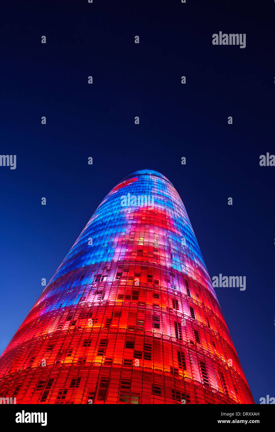 Torre Agbar, by architect Jean Nouvel. Barcelona. Catalonia. Spain