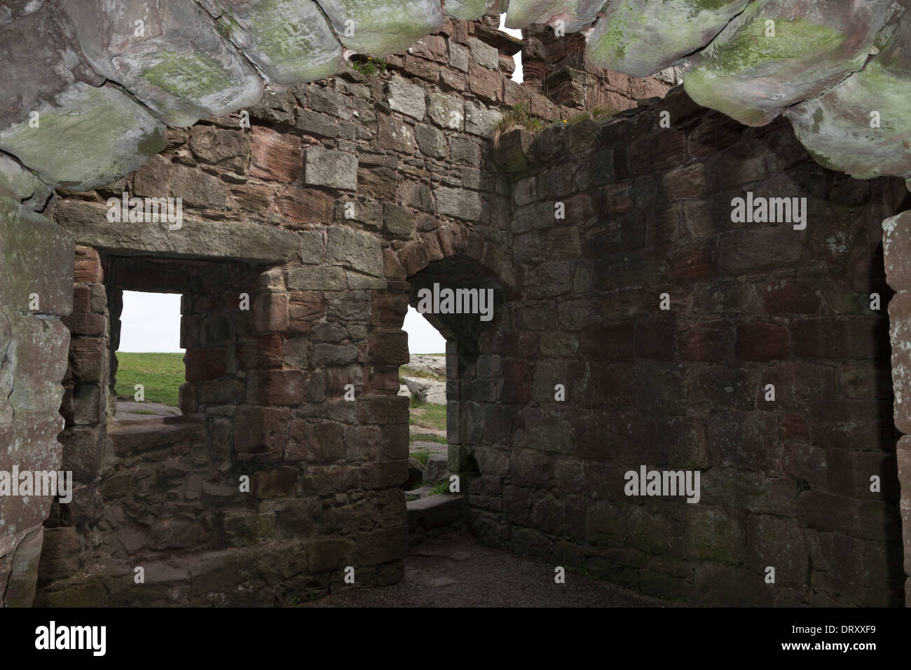 Outer walls of Beeston Castle, Tarporley, Cheshire, England, UK. Stock Photo