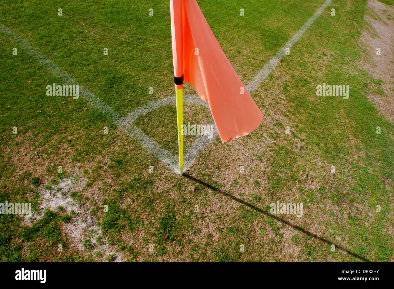 Football pitch corner flag Stock Photo Alamy