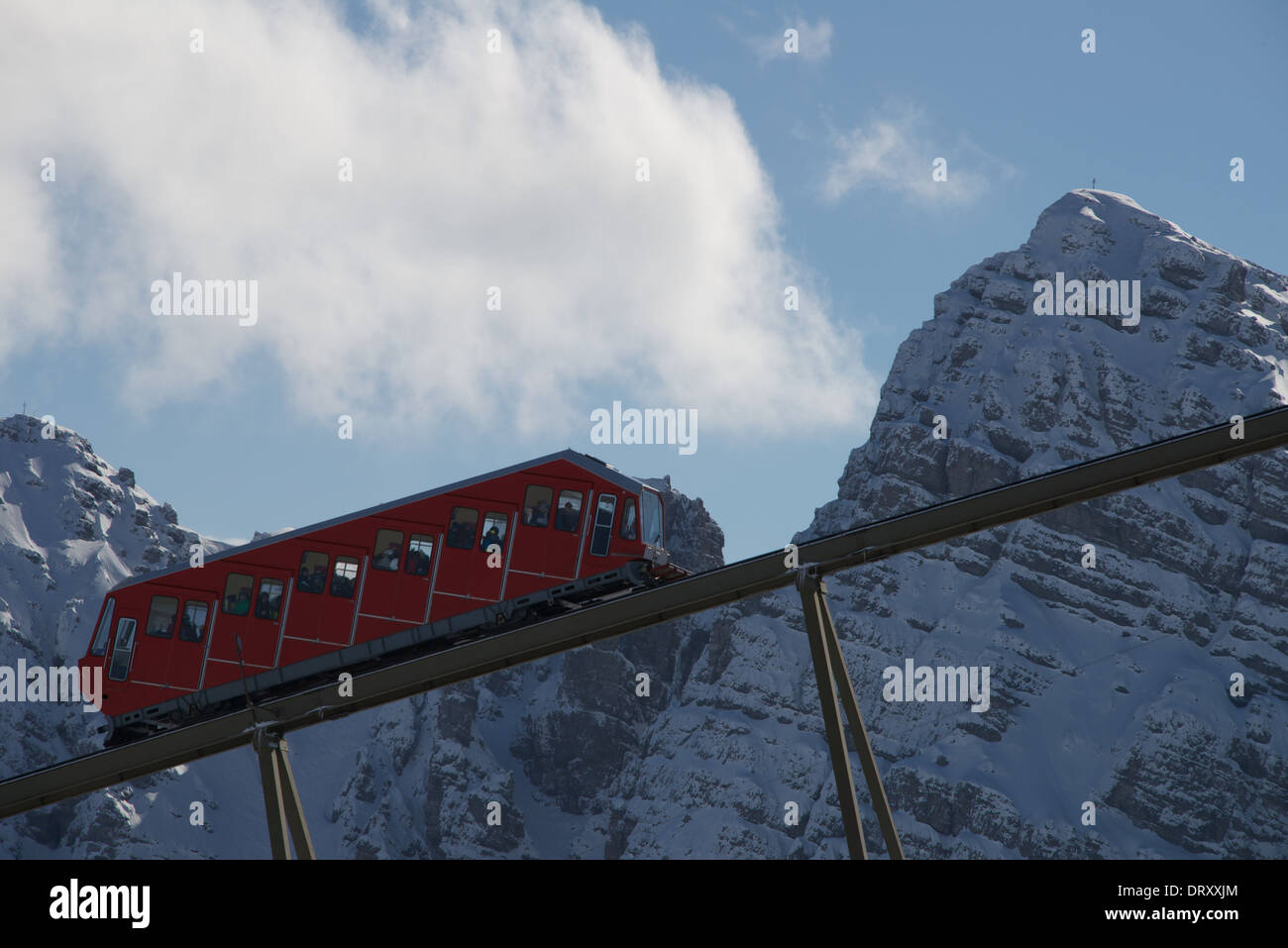 Funicular railway Axamer Lizum Stock Photo