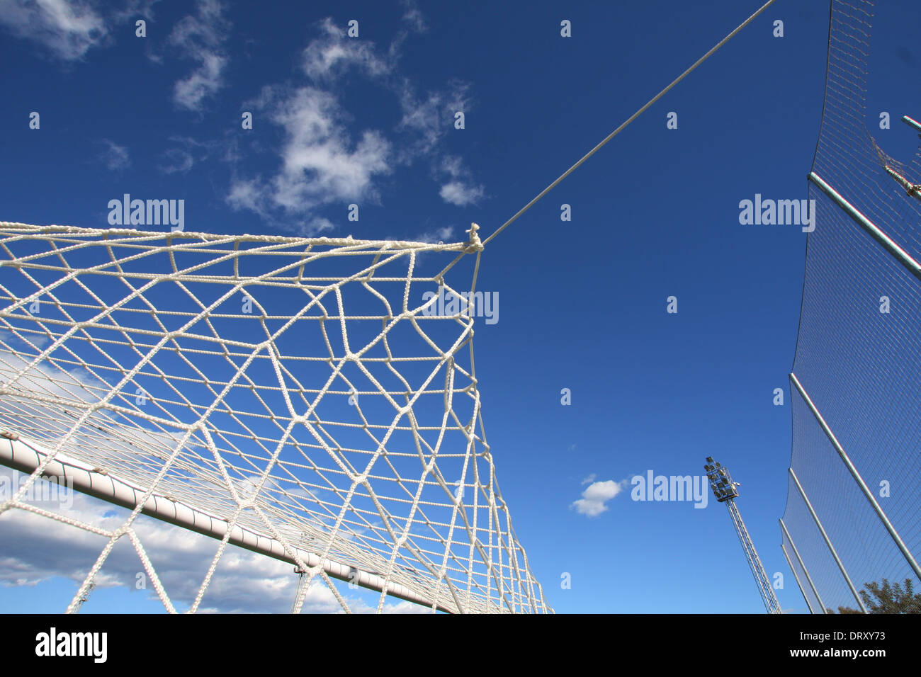 Goal posts nets generic Stock Photo - Alamy