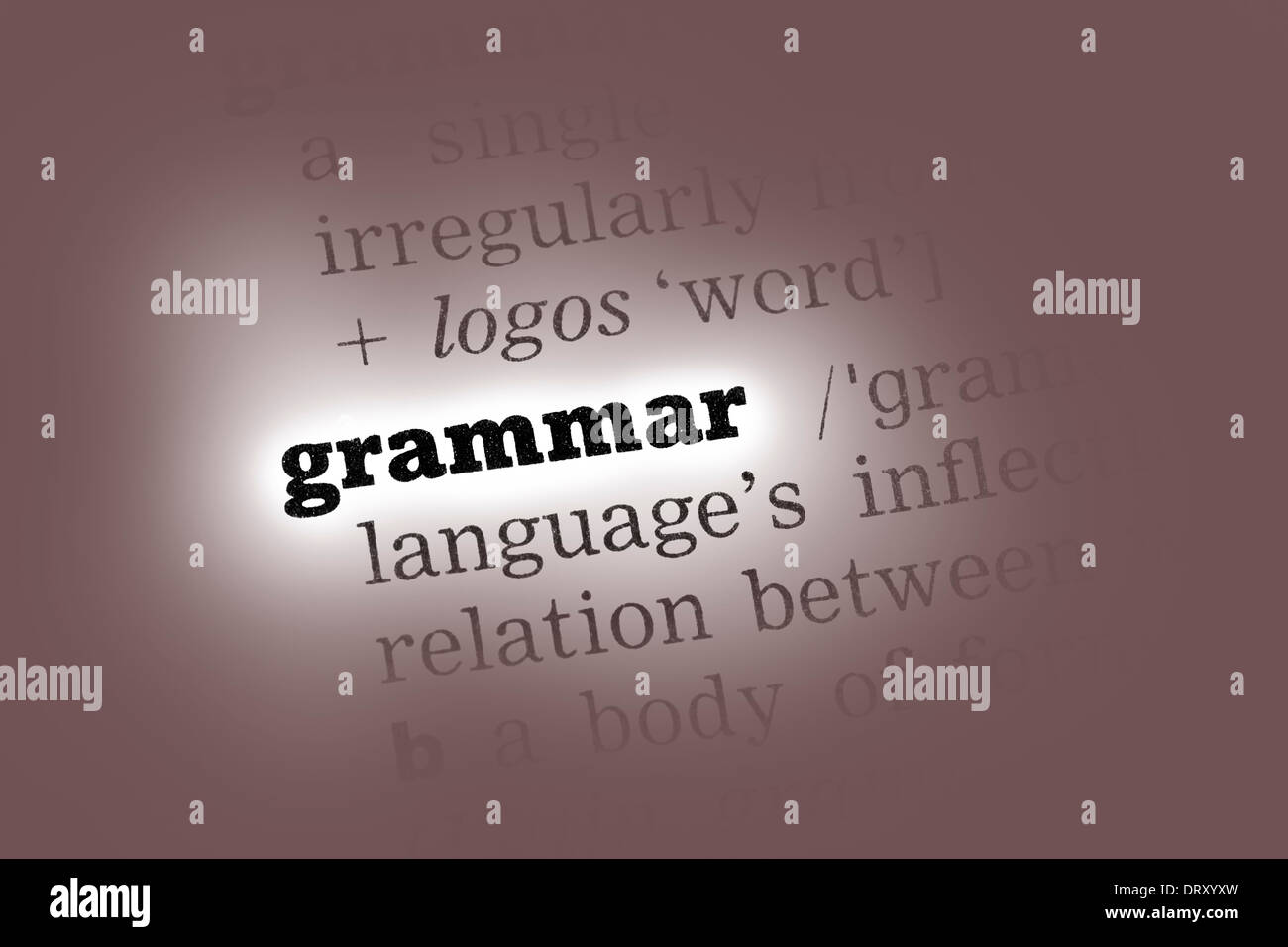 Grammar Dictionary Definition closeup black and white Stock Photo Alamy