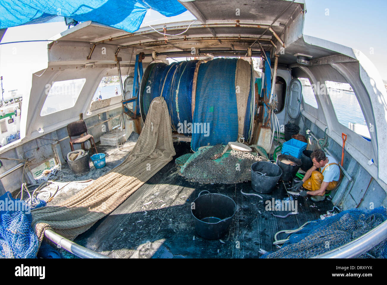 The Interior Of A Fishing Boat Stock Photo 66360894 Alamy