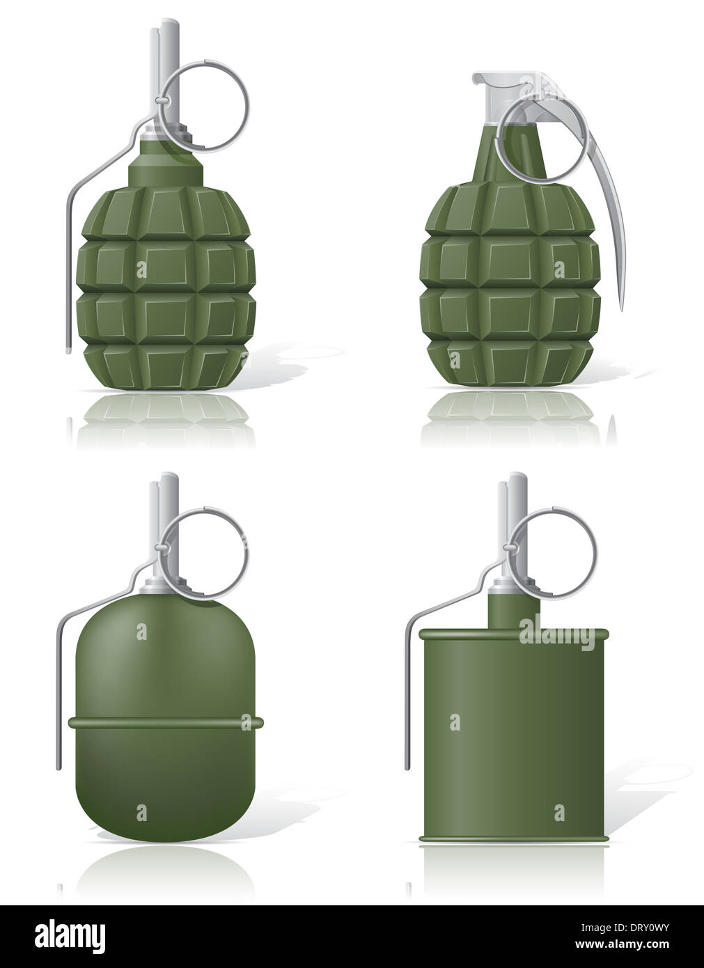 hand grenade illustration isolated on white background Stock Photo - Alamy
