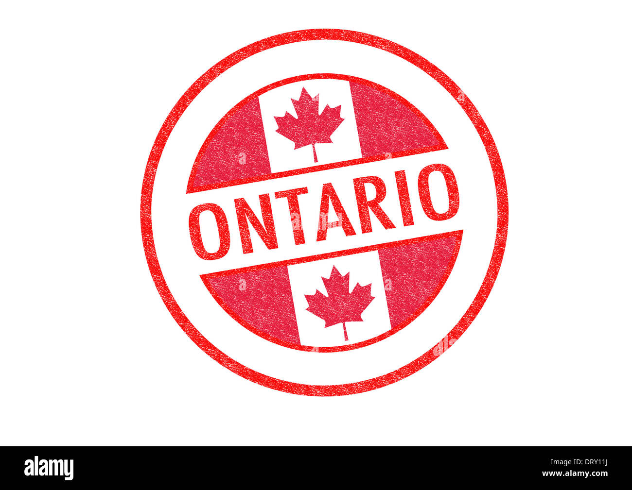 Passportstyle ONTARIO rubber stamp over a white background Stock Photo