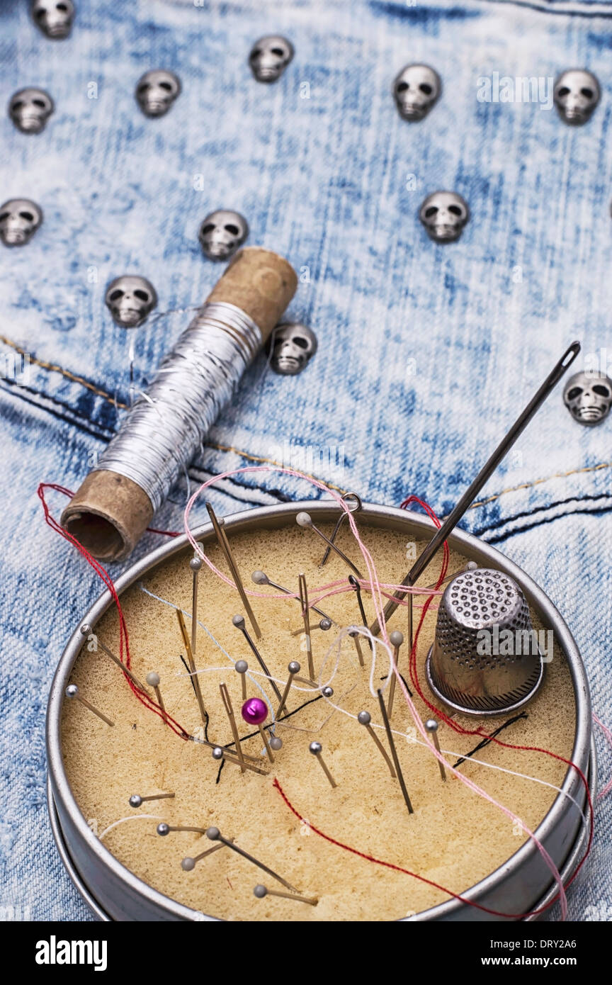 deprecated tools for sewing Stock Photo Alamy