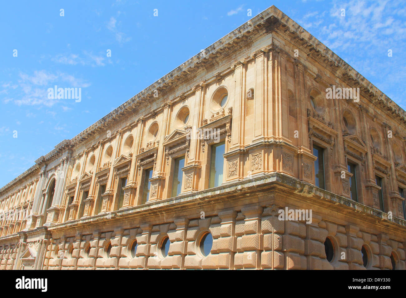 View on Carlos V Palace in Granada Stock Photo