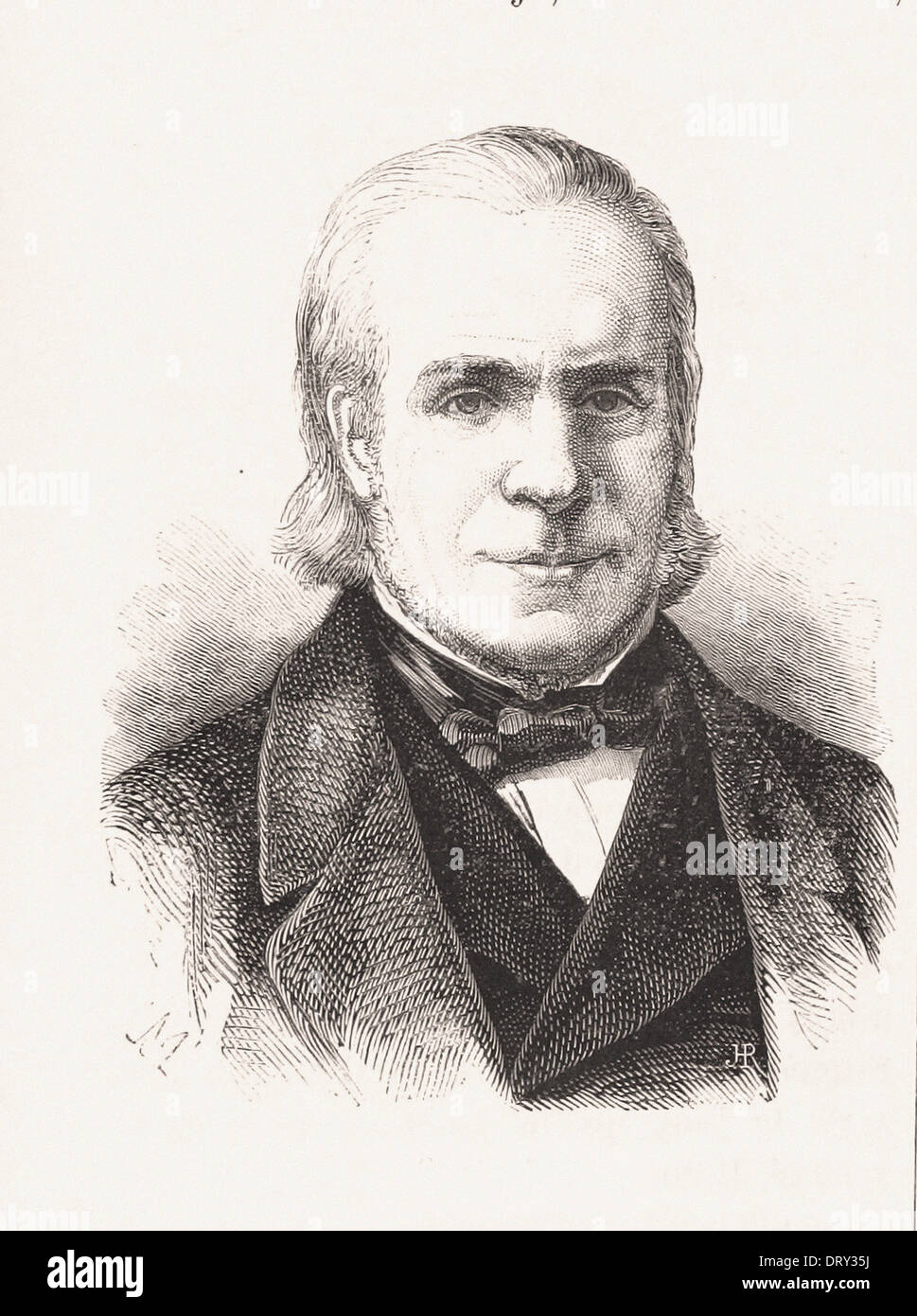 Portrait of Garnier Pagès - French engraving XIX th century Stock Photo