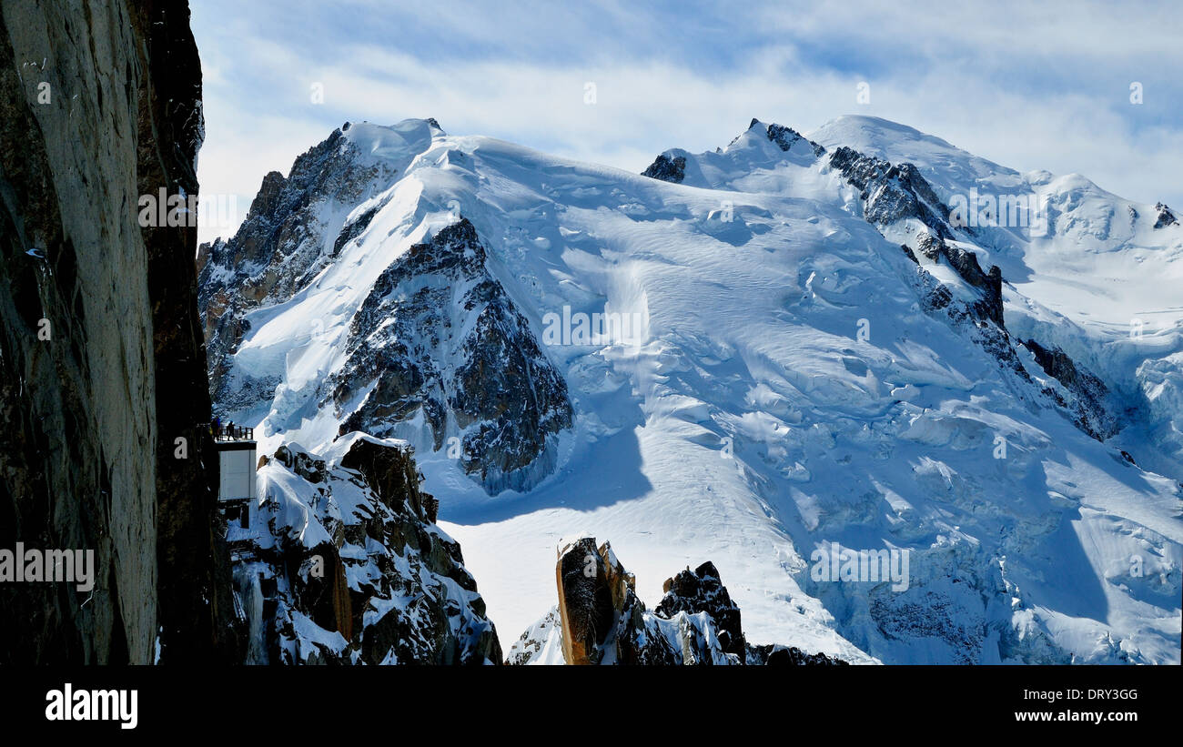 Viewing platform at Aiguille du Midi Stock Photo - Alamy