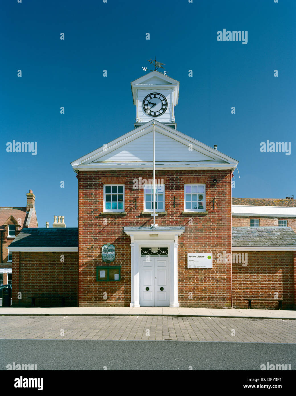 Clock House and Library Potton Bedfordshire Stock Photo Alamy