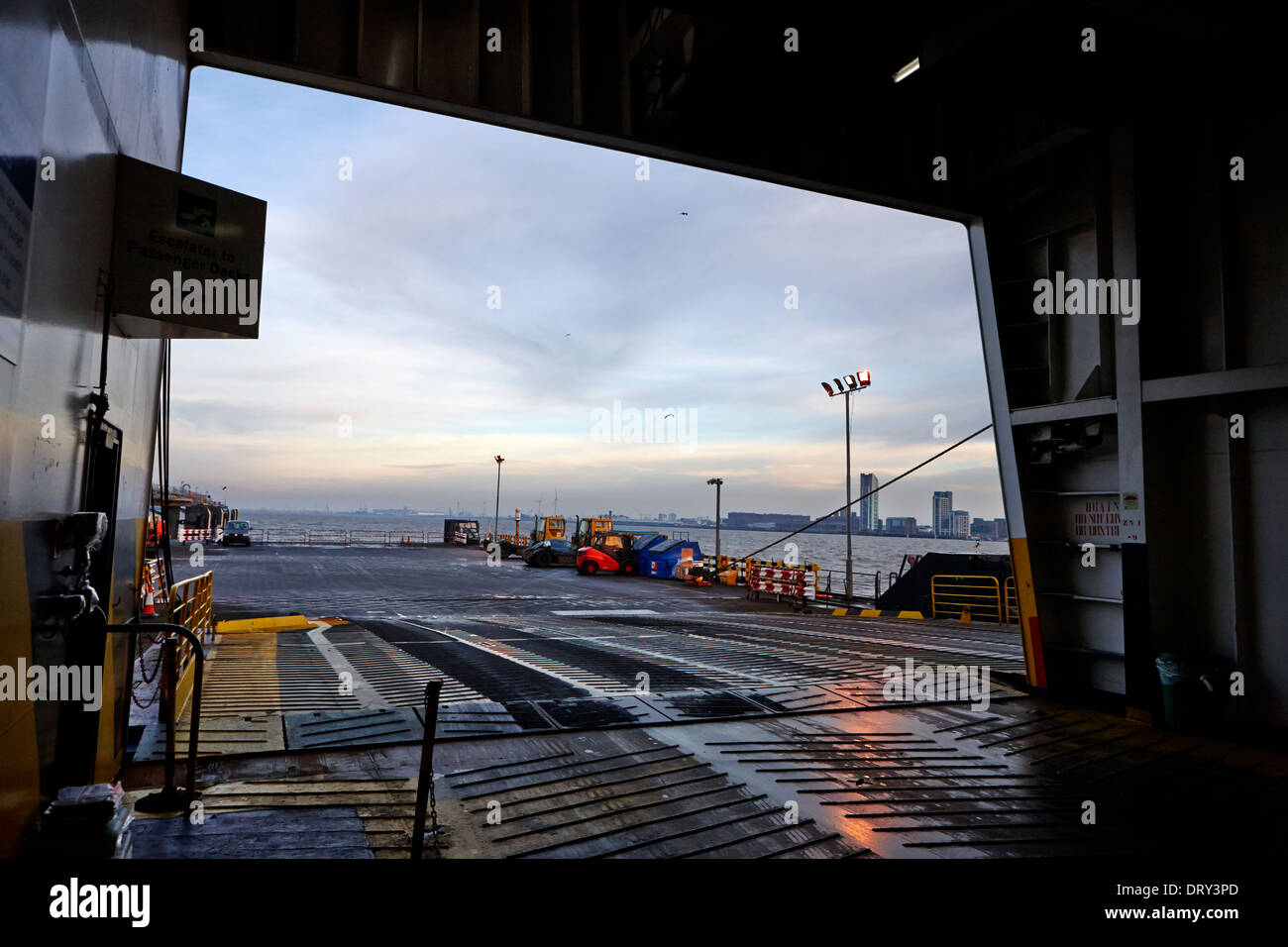 vehicle deck entrance on irish sea ferry birkenhead merseyside uk Stock Photo